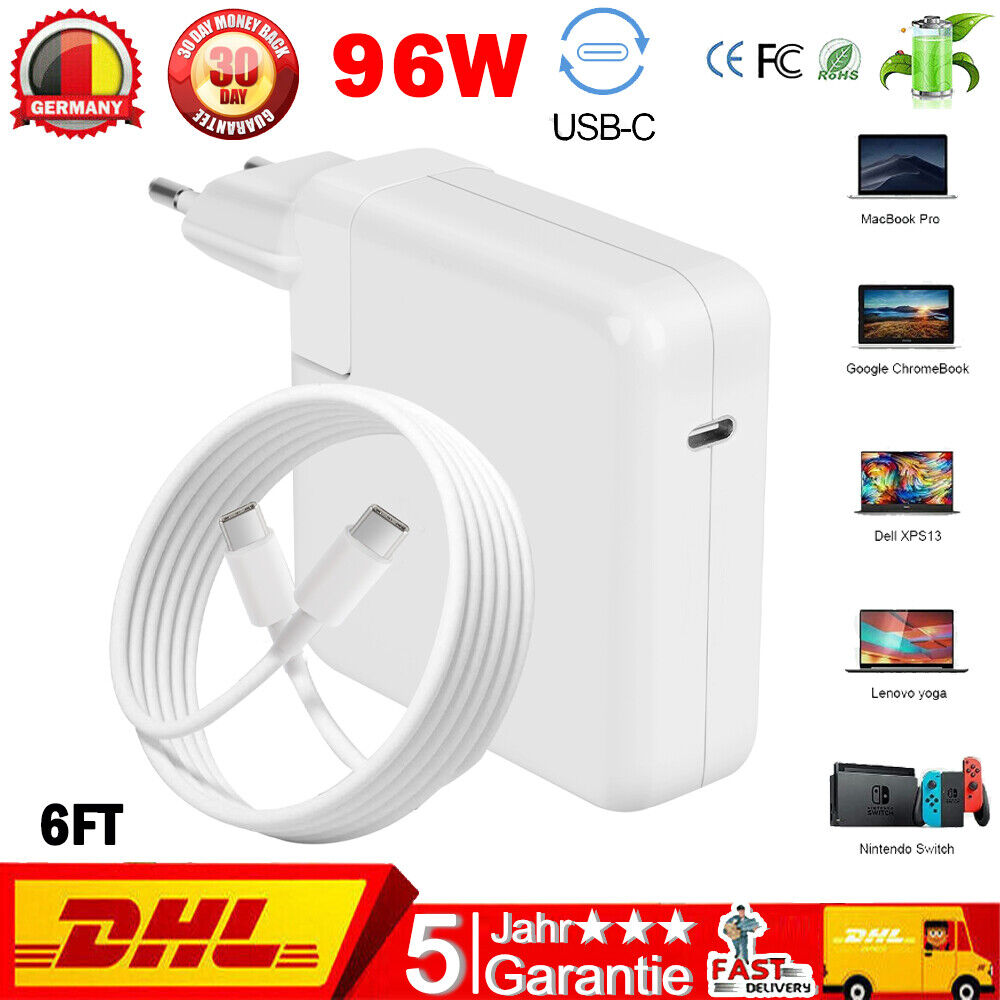 96W USB-C Typ C Ladegerät Netzteil für Apple MacBook Air Mac Book Pro Ladekabel