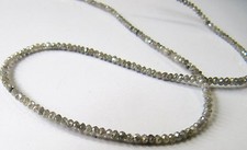 Best Quality Natural Grey White Diamond Rondelle Faceted Beads 2mm Strand 1inch