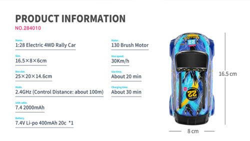Wltoys 284010 RC Drift Car 1/28 Scale RC Rally Car 30km/h 4WD 2.4G Brushed motor - Picture 3 of 13