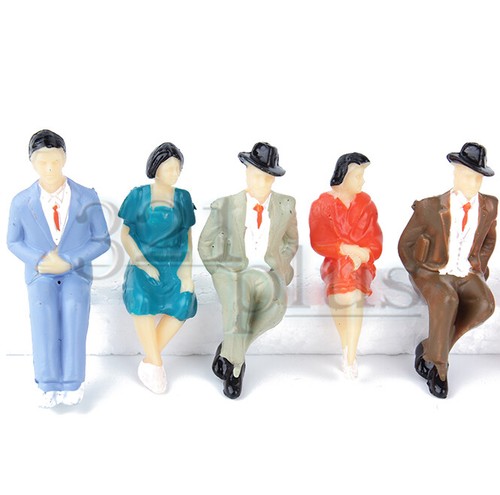 10 pcs. Sitting 1:32 Scale Figures Miniature Model People Sitting Male & Female - Picture 2 of 4