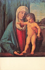 MADONNA & CHILD PAINTING AT BALL STATE UNIVERSITY POSTCARD MUNCIE INDIANA 1960s