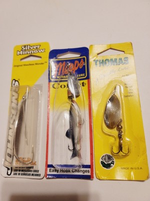3 Fishing Lures Mepps Comet & Thomas & Johnson's Silver Minnow