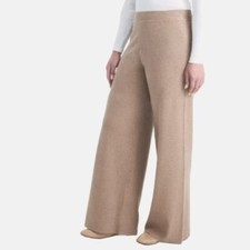 NWT Splendid Women's Wide Leg Ribbed Sweater Pants Tan Size L 60 11HL260