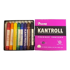VTG NOS prang kantroll pressed crayons 937-8 Made In USA 8 Colors