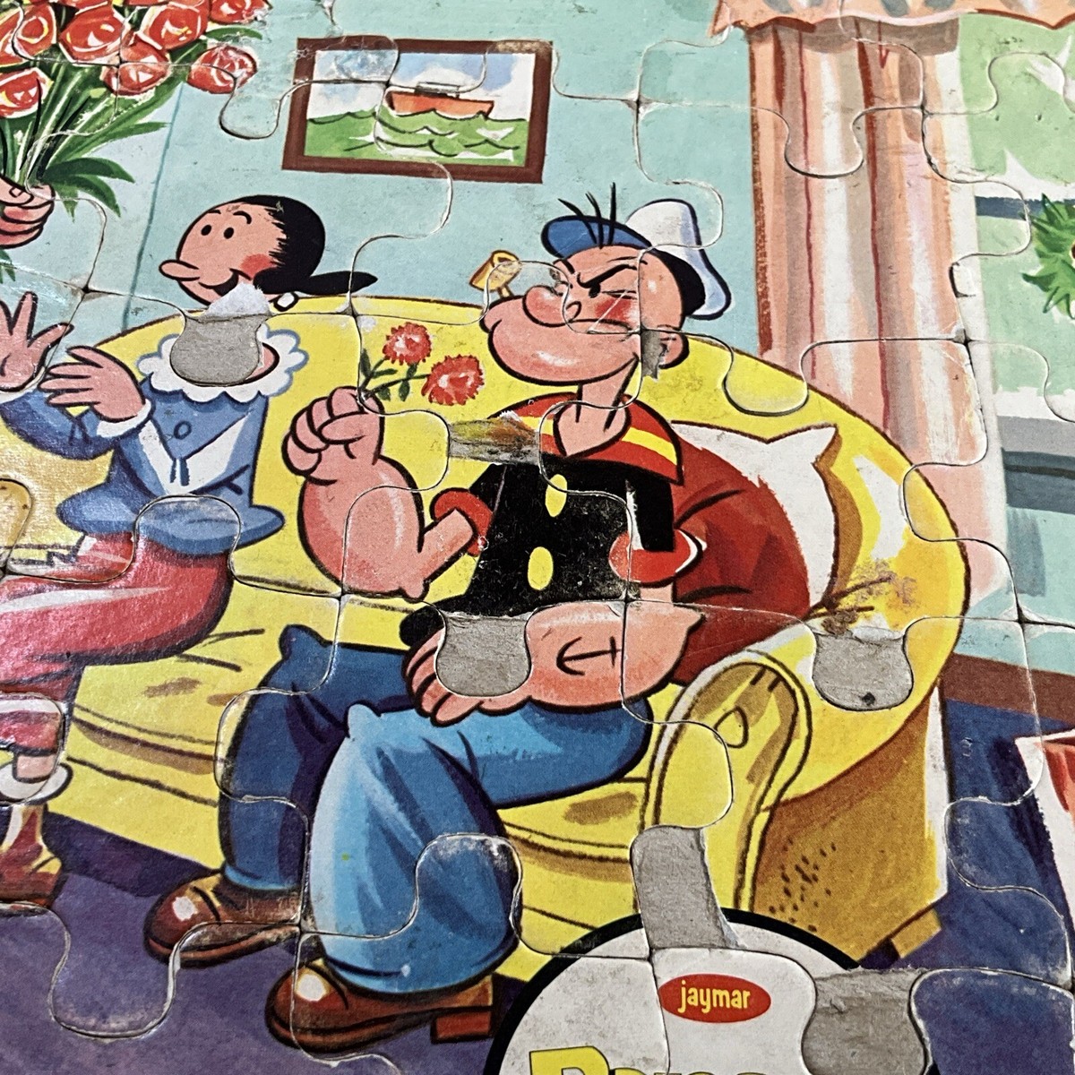 Popeye 1960s Jaymar Frame Tray Puzzles Olive Oil & Mary Poppins