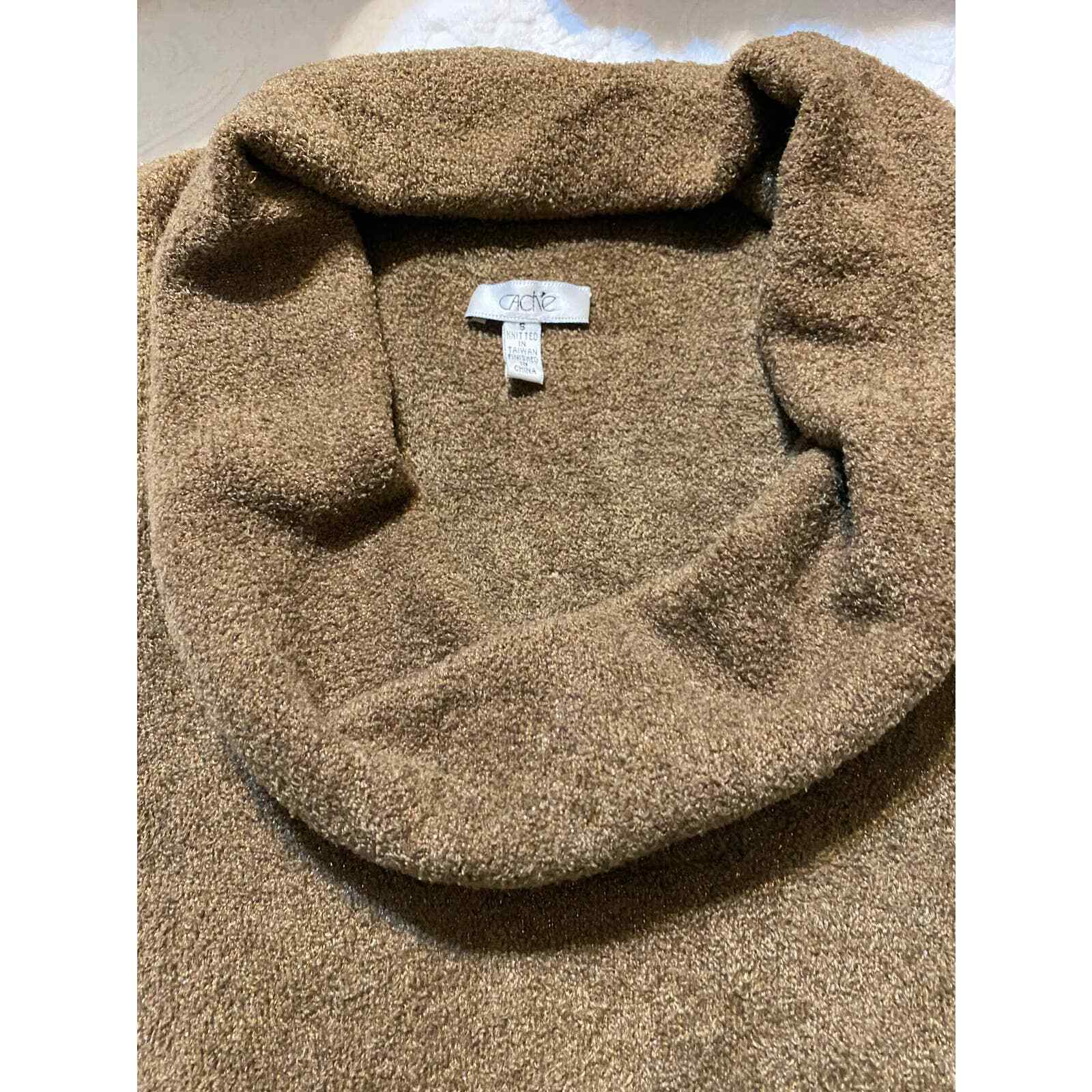 Caché sleeveless cowl neck sweater Java color wit… - image 4