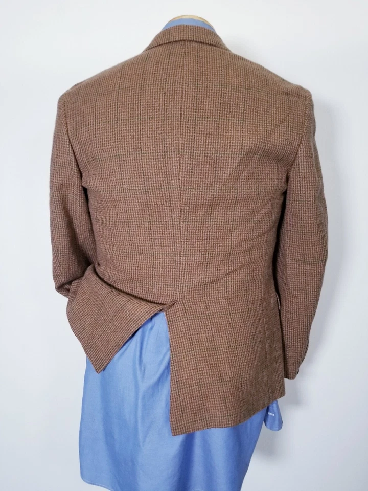 POLO Ralph Lauren Marrón Verde Cuadros Lana Blazer Abrigo Niños Jóvenes Talla 18 Foto 3 de 4