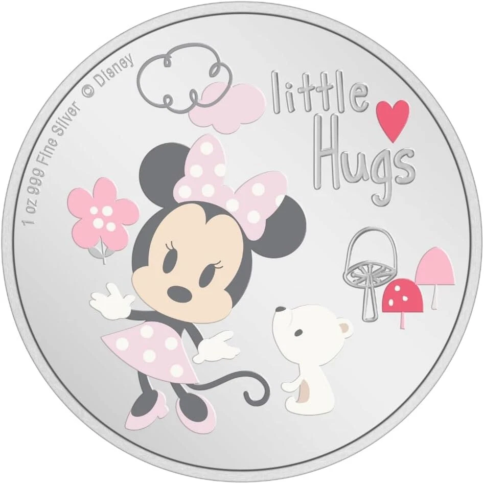 Disney Baby Girl Little Hugs 1 oz Silver Collectible Coin 2024 New Zealand Mint