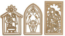 Anna Griffin Christmas Mini Nativity Cut Emboss Dies 7 Pc BNIP w Damask Sheet