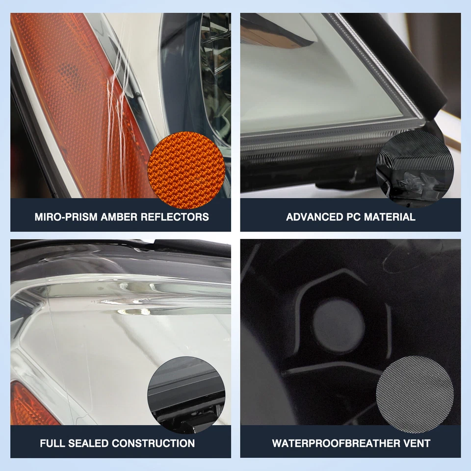 Headlight Assembly for 2003-2009 Lexus GX470 Chrome W/o Sport Package L+R Pair - Image 3 of 4