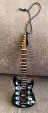 Skull Design Black  Electric Guitar Christmas Tree Ornament 5 inches