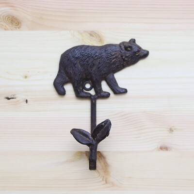 Rustikaler Bär Kleiderhaken Schlüssel Vintage Metall Tier Wandmontage Einzeltürhaken