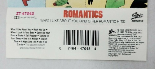 ROMANTICS: What I Like About You (and Other Romance Hits) EPIC #ZT47043/1990 - Picture 5 of 9