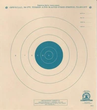 B-3 Blue [B3(blue] 50 Foot Timed & Rapid Fire Pistol Target (100) Tagboard