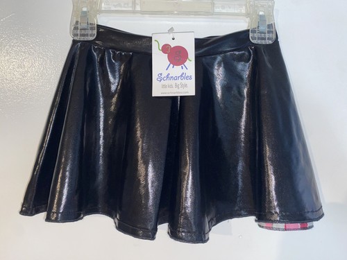 New with Tags Girls Schnarbles Black Pleather Skirt (Size 4)