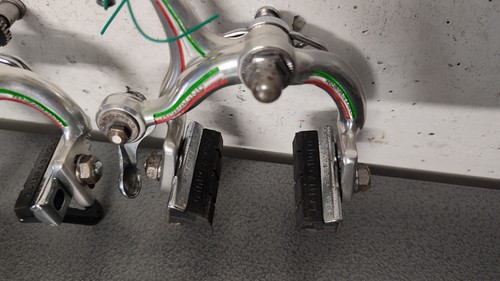 CAMPAGNOLO SUPER RECORD - Road Brake Calipers 70s-80s + 4 Pads - Pinze Freno - Foto 14 di 16