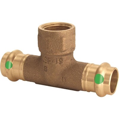Viega 79760 ProPress 1 x 1 x 1/2 Copper Press Tee, Smart Connect, Zero Lead