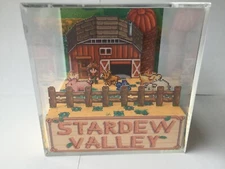 Stardew Valley Animals On The Farm with Marnie Shadow Box Art Diorama Cube