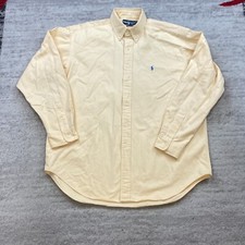 VTG Polo Ralph Lauren Oxford Button Shirt Large Orange Blue Pony Outdoor Men 90s