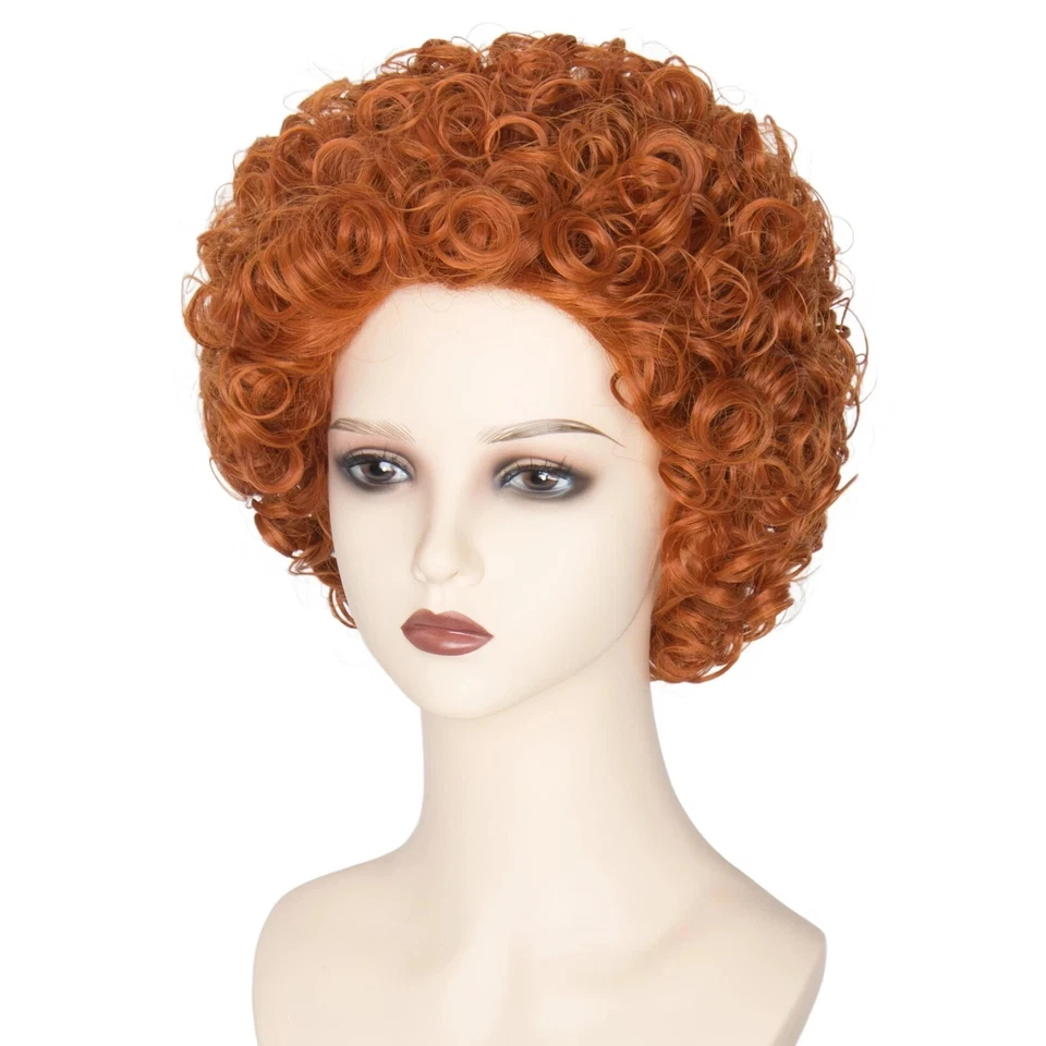 Peluca Roper Mujer Corta Roja Rizada Afro Peluca Juegos con disfraces Fiesta Peluca Foto 4 de 4