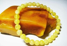 Natural Baltic Amber round beads bracelet  Genuine Handmade amber Bracelet