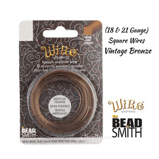 Wire Elements SQUARE Vintage Bronze Wire by Beadsmith 18  21 Gauge 
