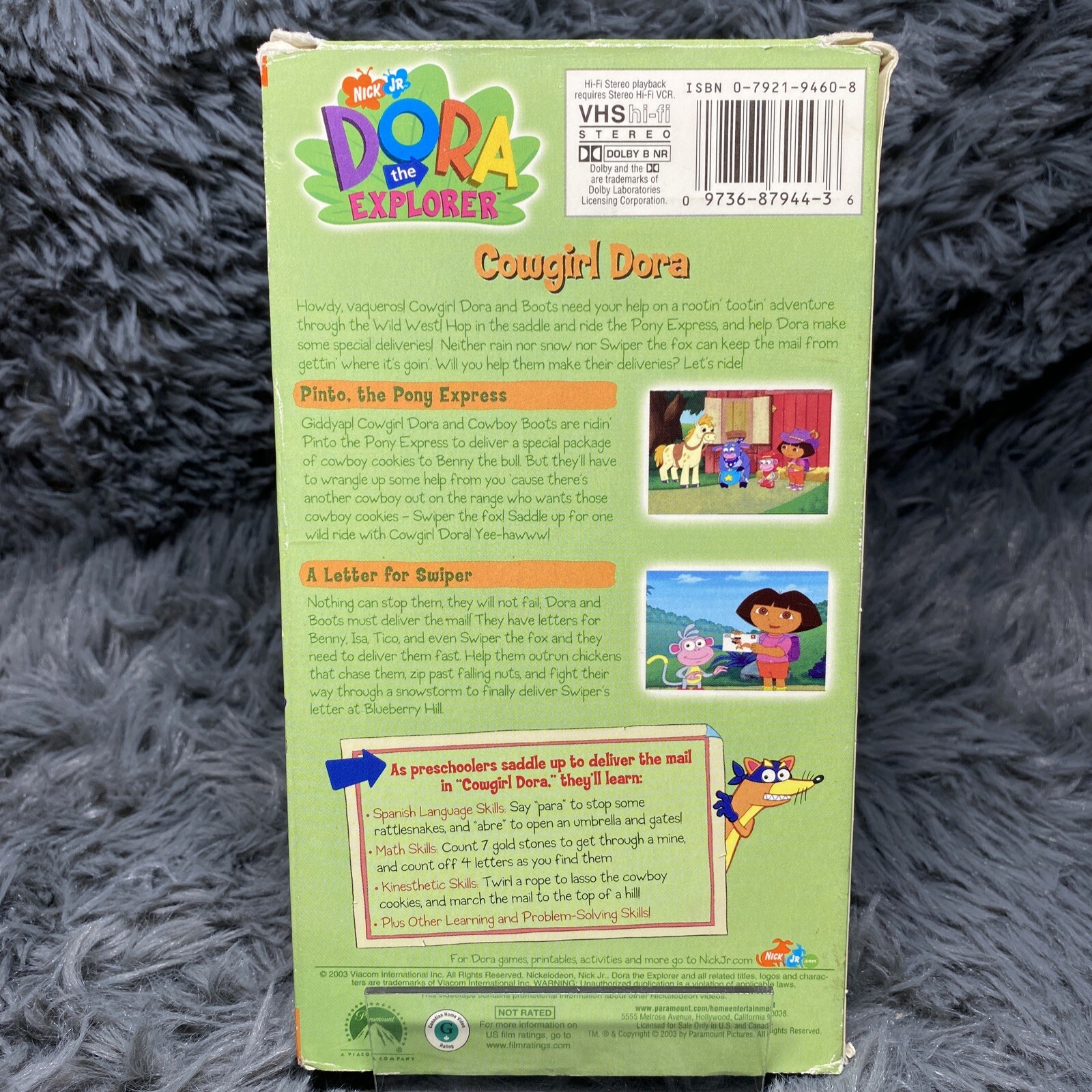 Nick Jr Dora The Explorer Cowgirl Dora VHS Video Tape 2 Wild West Adventures!