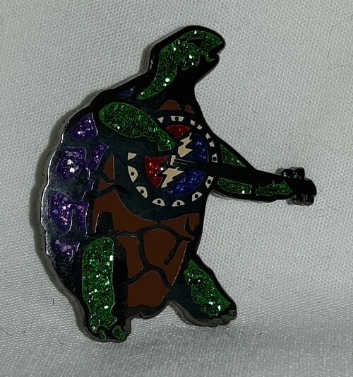 Grateful Dead Terrapin Station Turtle Pin /Badge Green/Purple Glitter - LE Of 25