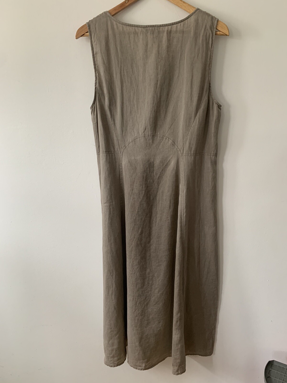 100 Linen Kew (Jigsaw) Midi Dress Sage Sheer Lagenlo… Gem