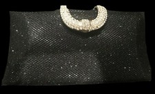 New Metallic Black Hardshell With Gold Encrusted Closure 8'' L x 4'' H