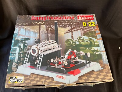 Wilesco D22 Stationary Steam Engine in original box + parts