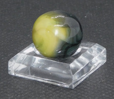 Vintage Marble Transparent Black Opaque Yellow Stripe Swirl '9' Mint 0.56" 7-03