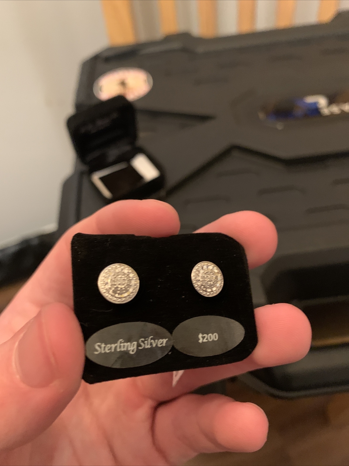 R.H. Macy and Co Fine Jewelry Bridge Diamond Earrings Sterling Silver