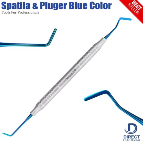 Dental Composite Filling Instruments Spatula & Plugger Titanium Blue Tips - Picture 2 of 4