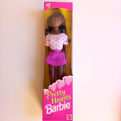 Vintage Pretty Hearts Barbie Black AA #14474 1995 Mattel NOS NRFB
