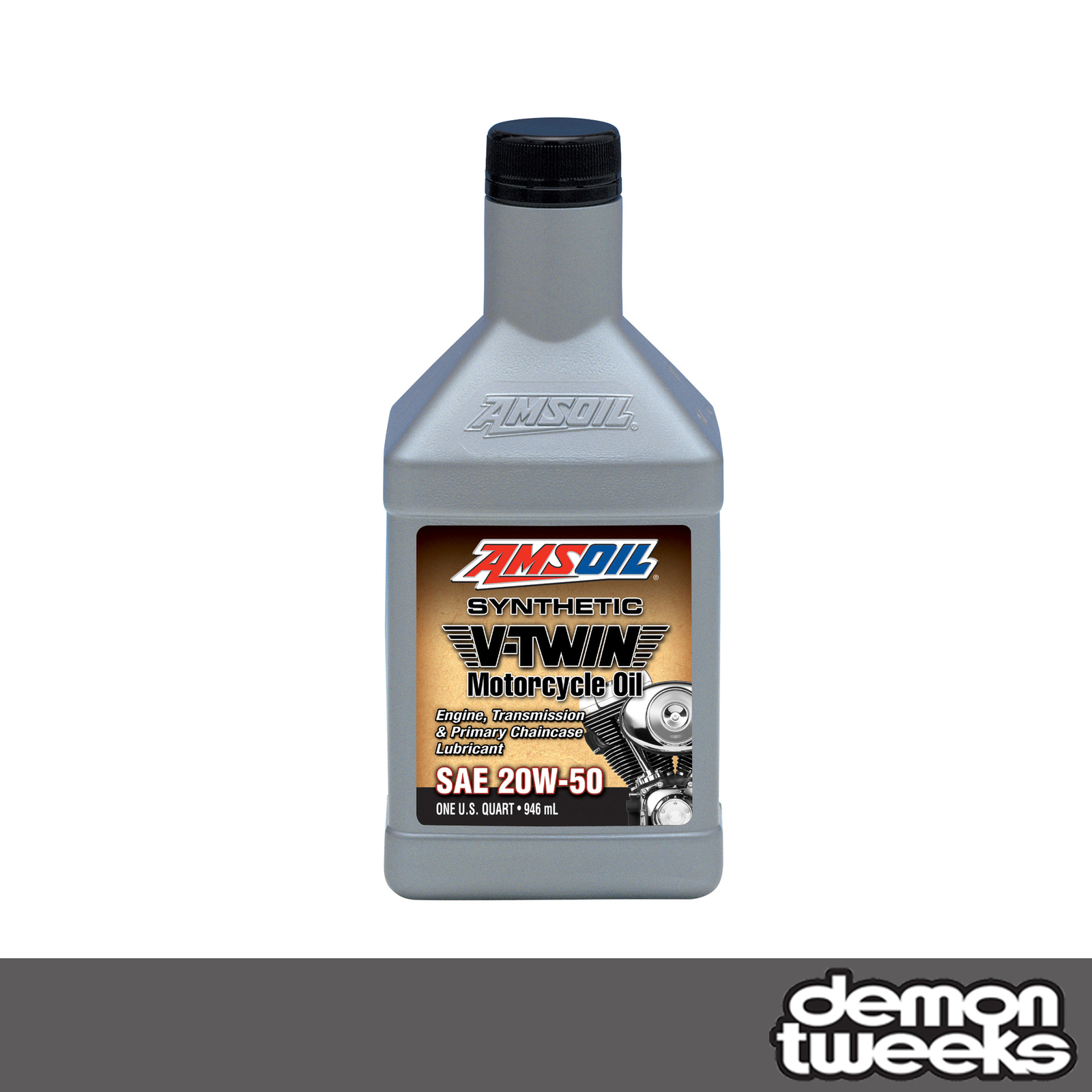 1 x Amsoil 20W50 Fully Synthetic V-Twin Motorcycle Engine Oil - 1 Quart (0.946L)