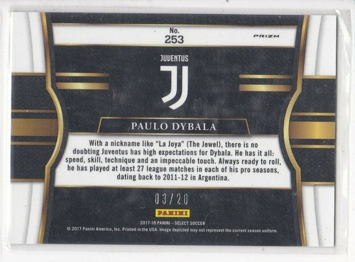 2017-18 Panini Select #253 Paulo Dybala Field Level Camo Prizm 3/20 Juventus - Foto 2 di 2