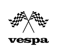Chequered Flag Vespa Scooter Sticker 100mm Leg Shield Decal Car Campervan