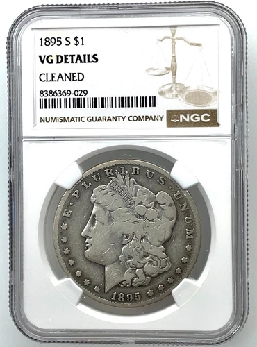 1895 S $1 Morgan Silver Dollar  NGC VG Details Cleaned