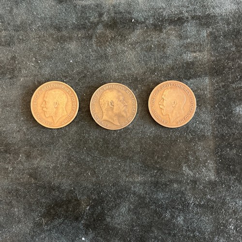 3 Old English Pennies (Bronze)