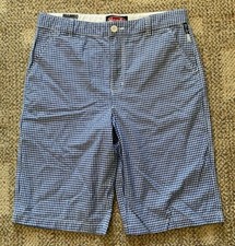 MAMBO Blue Gingham Plaid Boys 10 Casual Cotton Golf Skate Shorts Adjustable