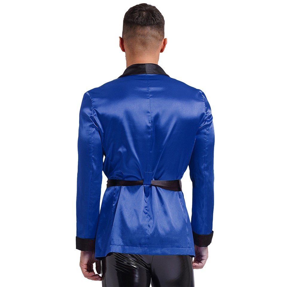 Men s Satin Smoking Jacket Pajamas Bathrobe Kimono Robe With Belt men-s-satin-smoking-jacket-pajamas-bathrobe-kimono-robe-with-belt