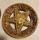 Vintage Masonic Freemason Order of the Eastern Star Wood Round Wall Plaques Lot — photo 3