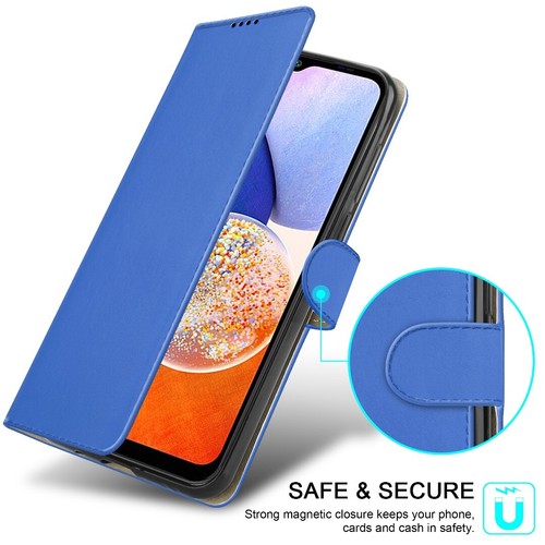 For Samsung Galaxy A14 Case, Leather Wallet Flip Shockproof Stand Phone Cover - Picture 9 of 66