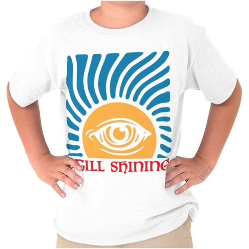 Retro All Seeing Eyes Still Shining Saying Youth Crewneck T Shirts Boy or Girl - Picture 7 of 7