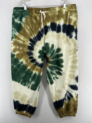 POLO RALPH LAUREN Hose Damen 2XL Loopback Fleece Batik Sweatpants grün