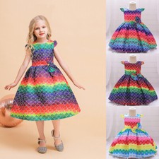 2022 Flower Girl Long Princess Dress Party Wedding Bridesmaid Kids Formal Gown