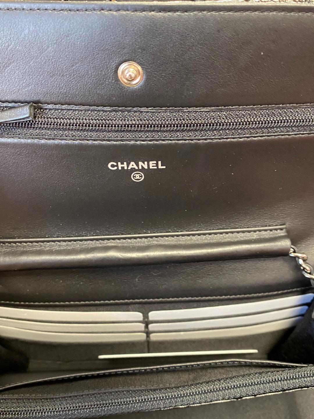 Authentic CHANEL Black Python O-Mini Wallet On Ch… - image 13