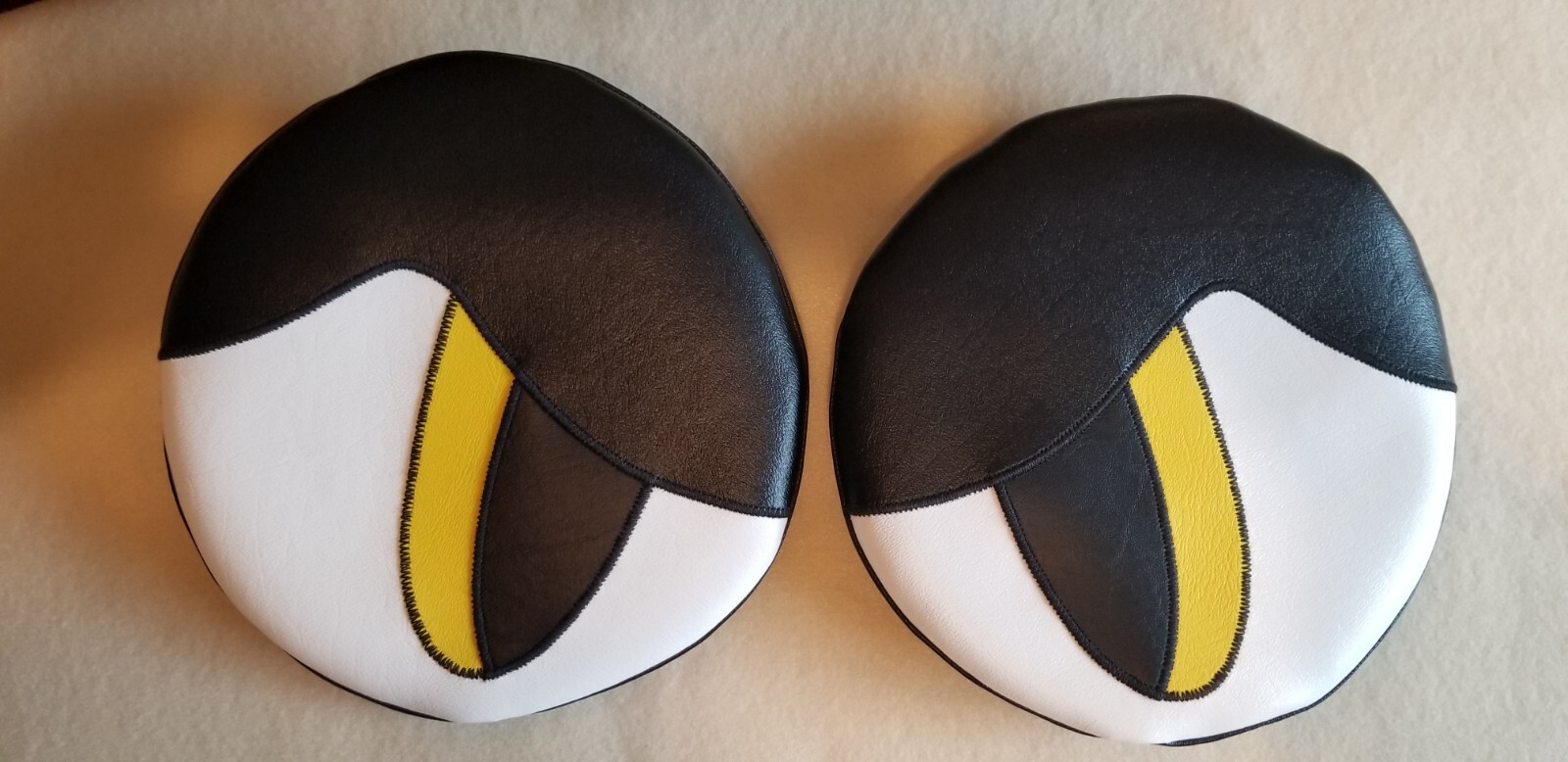 VW DUNE BUGGY SANDRAIL MARINE VINYL HEADLIGHT COVERS 7" BLk/YL PADDED