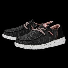 Hey Dude Wendy Funk Jersey US Size 5 Black/White Relaxed Fit